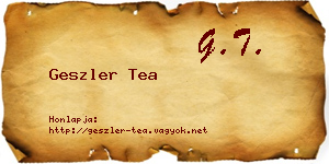 Geszler Tea névjegykártya